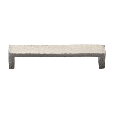 High quality image of the Heritage Brass Cabinet Pull Hammered Wide Metro Design 192mm CTC Satin Nickel Finish
 | Sku. c4525-192-sn | Discounted prices available from Trade Door Handles