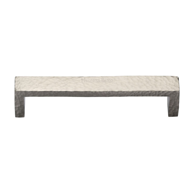 High quality image of the Heritage Brass Cabinet Pull Hammered Wide Metro Design 192mm CTC Satin Nickel Finish
 | Sku. c4525-192-sn | Discounted prices available from Trade Door Handles