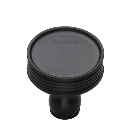 High quality image of the Heritage Brass Cabinet Knob Venetian Design 32mm Matt Black Finish | Sku. c4547-bkmt | Discounted prices available from Trade Door Handles