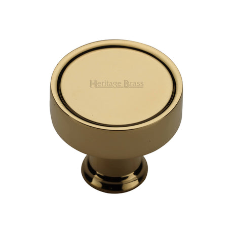 High quality image of Heritage Brass Cabinet Knob Florence Design 32mm Unlacquered Brass finish | Sku. C4648 32-ULB | available from Trade Door Handles.