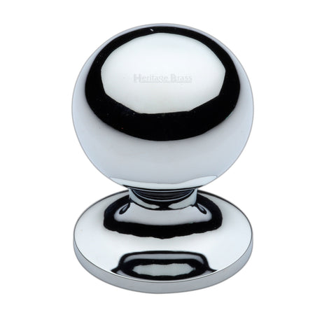 High quality image of the Heritage Brass Cabinet Knob Ball Design 38mm Polished Chrome Finish | Sku. c8321-38-pc | Discounted prices available from Trade Door Handles