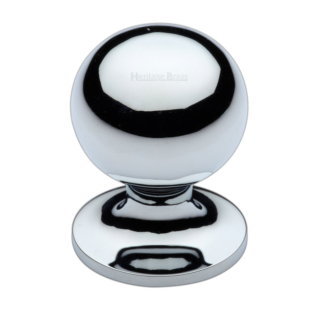 High quality image of the Heritage Brass Cabinet Knob Ball Design 38mm Polished Chrome Finish | Sku. c8321-38-pc | Discounted prices available from Trade Door Handles