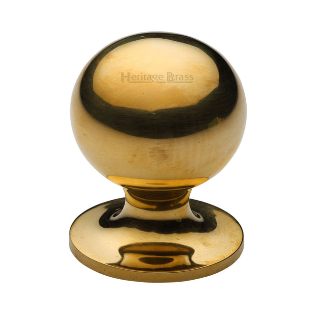 High quality image of Heritage Brass Cabinet Knob Ball Design 38mm Unlacquered Brass finish | Sku. C8323 22-ULB | available from Trade Door Handles.