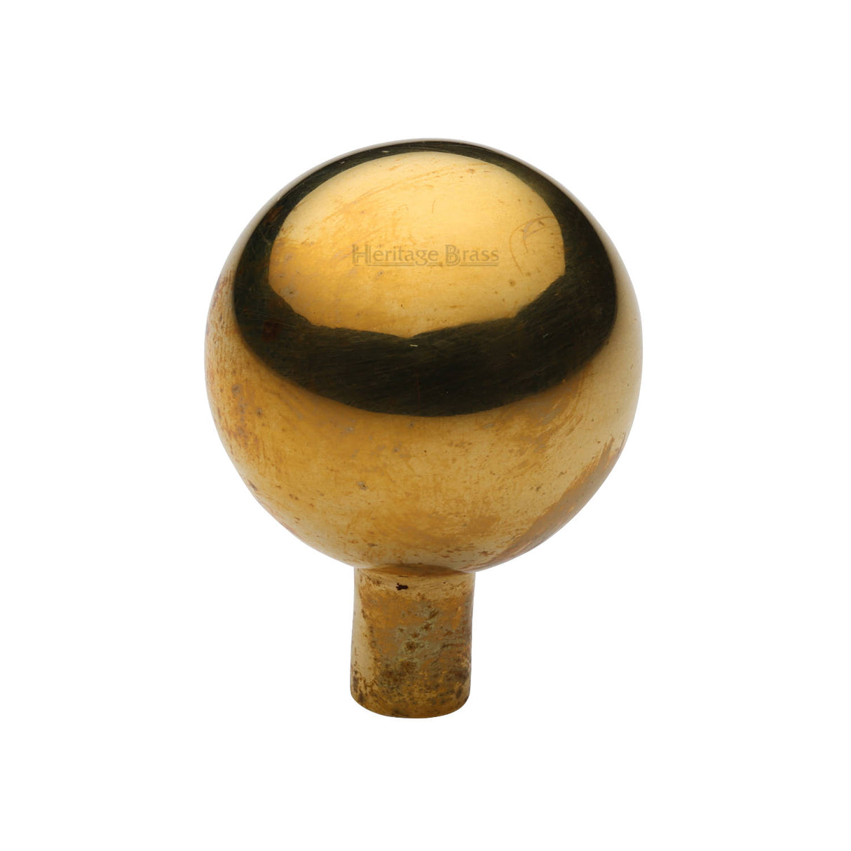 High quality image of Heritage Brass Cabinet Knob Sphere Design 28mm Unlacquered Brass finish | Sku. EP100-38-ULB | available from Trade Door Handles.