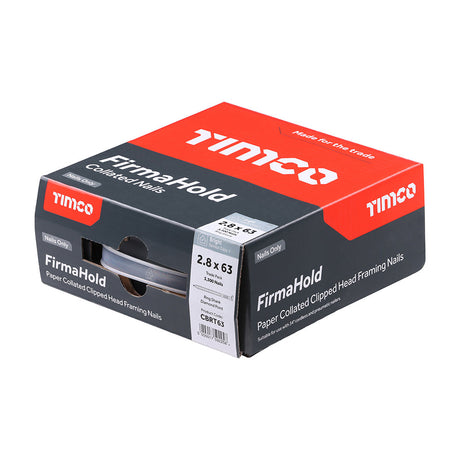 This is an image of Timco - FirmaHold Collated Clipped Head Nails - Trade Pack - Ring Shank - Bright 2.8 x 63mm (3300 PCS Box) CBRT63