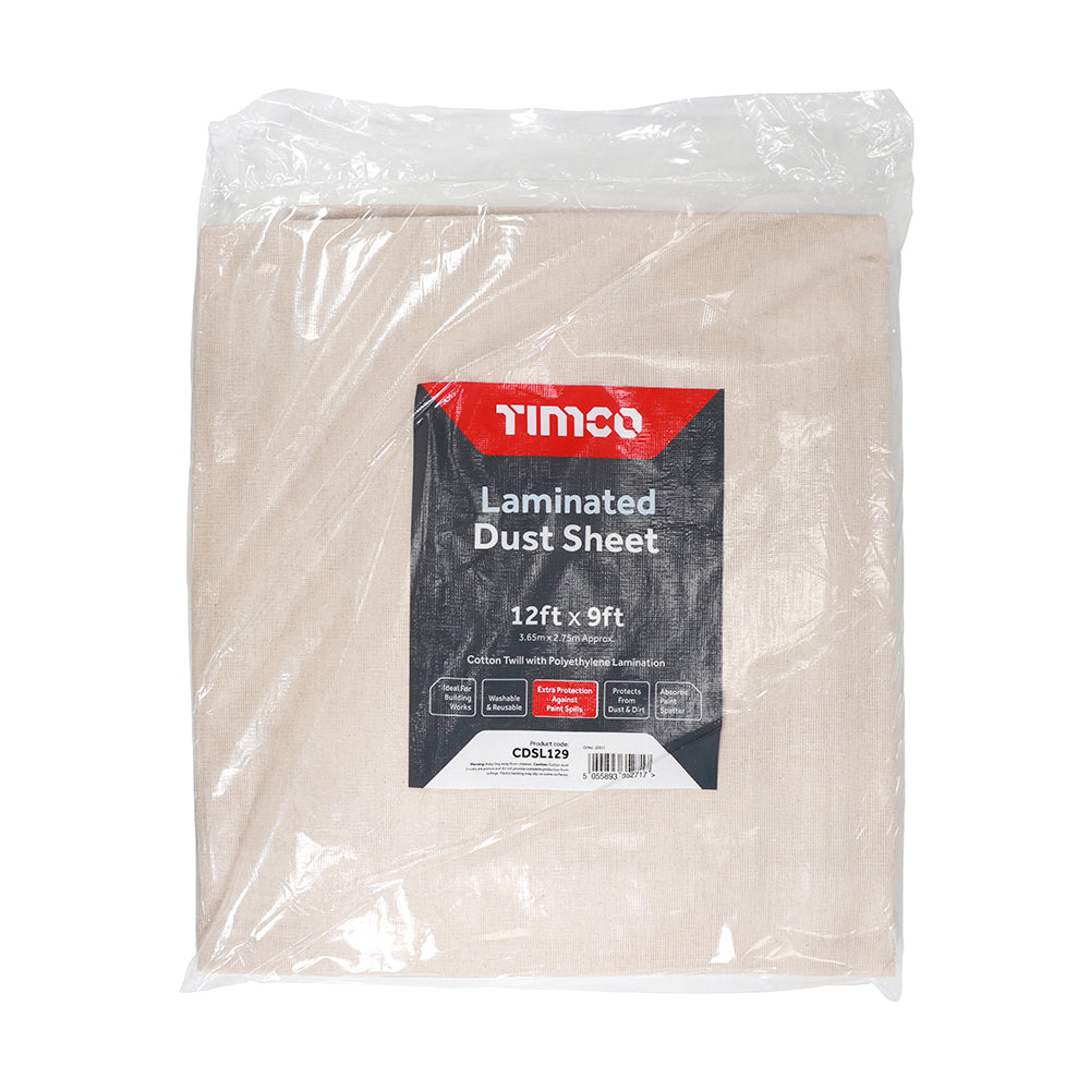 This is an image of Timco - Laminated Dust Sheet 12ft x 9ft (1 Each Bag) CDSL129