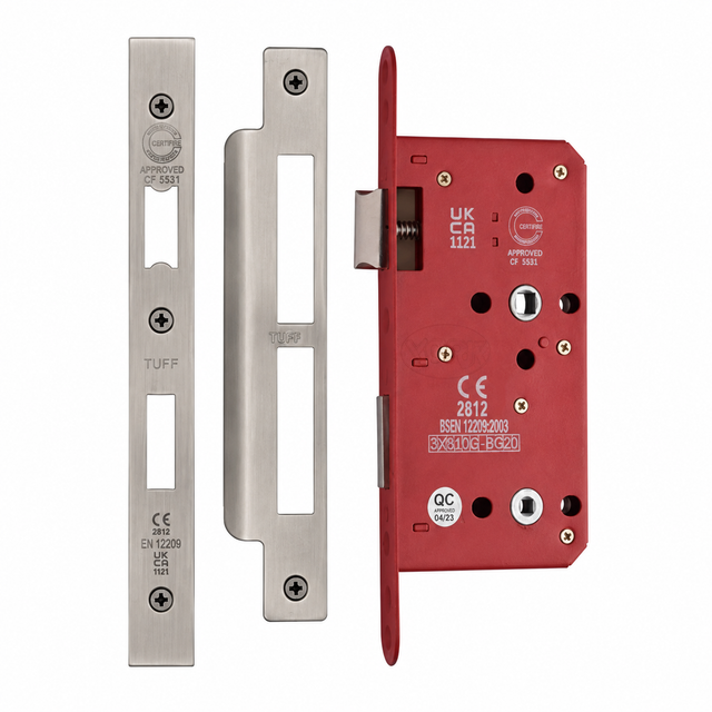 CE Bathroom Lock 78mm Centre Satin Nickel Chrome Finish