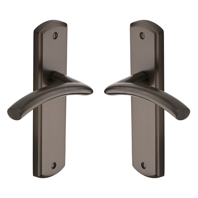 High quality image of the Heritage Brass Door Handle Lever Latch Centaur Design Matt Bronze Finish | Sku. cen1010-mb | Discounted prices available from Trade Door Handles