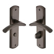 High quality image of the Heritage Brass Door Handle for Bathroom Centaur Design Matt Bronze Finish | Sku. cen1030-mb | Discounted prices available from Trade Door Handles