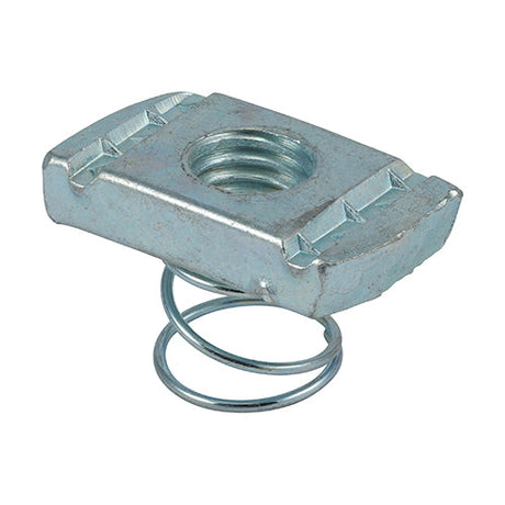 This is an image of Timco - Channel Nuts Short Spring - Zinc M12 - (100 PCS Box) CNSH12Z