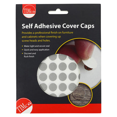 This is an image of Timco - Self-Adhesive Cover Caps - Aluminium 13mm - (112 PCS Pack) COVERAL13