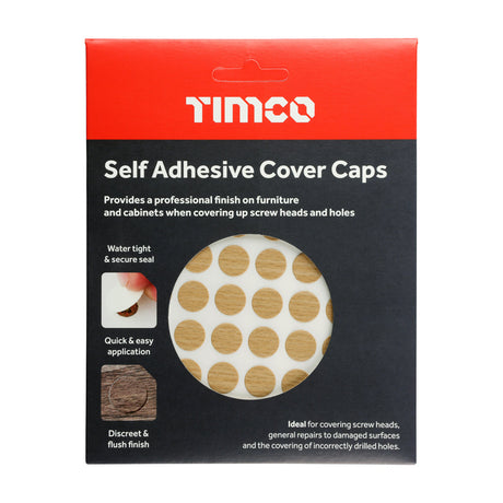 This is an image of Timco - Self-Adhesive Cover Caps - Beech 13mm - (112 PCS Pack) COVERBE13