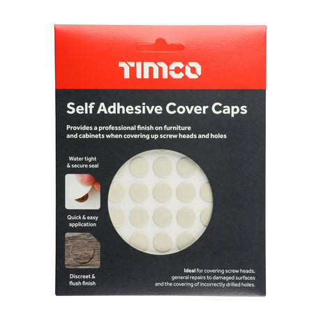 This is an image of Timco - Self-Adhesive Cover Caps - Beige 13mm - (112 PCS Pack) COVERBG13