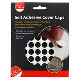 This is an image of Timco - Self-Adhesive Cover Caps - Black 13mm - (112 PCS Pack) COVERBL13