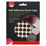 This is an image of Timco - Self-Adhesive Cover Caps - Mahogany 13mm - (112 PCS Pack) COVERMH13