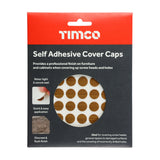 This is an image of Timco - Self-Adhesive Cover Caps - Natural Walnut 13mm - (112 PCS Pack) COVERNW13