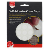 This is an image of Timco - Self-Adhesive Cover Caps - White Matt 18mm - (105 PCS Pack) COVERWM18