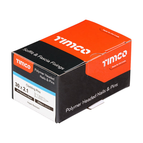 This is an image of Timco - Cladding Pin - A4 Stainless Steel 30mm (250 PCS Box) CP30