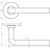Technical drawing of of CRES - CR-104 Dark Bronze Fixed Dead Round Rose Door Handle Sku. CR-104A3DB