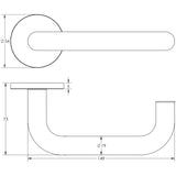 Technical drawing of of CRES - CR-106 Antique Brass Fixed Dead Round Rose Door Handle Sku. CR-106A3AB