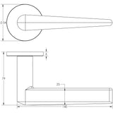 Technical drawing of of CRES - CR-107 Antique Brass Fixed Dead Round Rose Door Handle Sku. CR-107A3AB