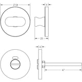 Technical drawing of of CRES - CR-801 Satin Brass Thumb Turn & Lock Round Rose w/ Indicator Sku. CR-801AJ7SB