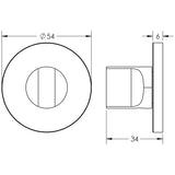 Technical drawing of of CRES - CR-802 Dark Bronze Thumb Turn & Lock Round Rose w/ Indicator Sku. CR-802AJ7DB