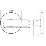 Technical drawing of of CRES - CR-803 Antique Brass Thumb Turn & Lock Round Rose w/ Indicator Sku. CR-803AJ7AB
