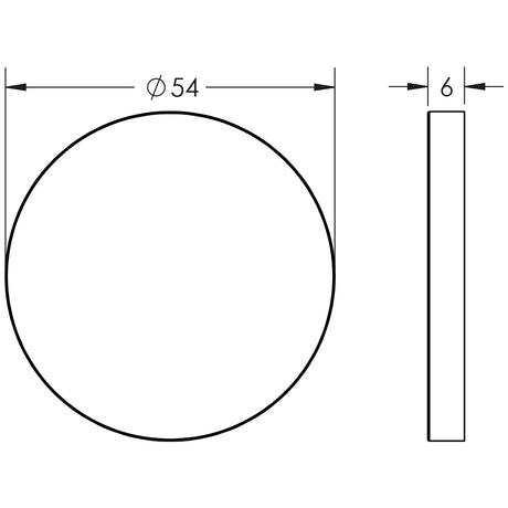 Technical drawing of of CRES - CR-N10 Satin Stainless Steel Blank Round Rose Escutcheon Cover Sku. CR-N10SSS