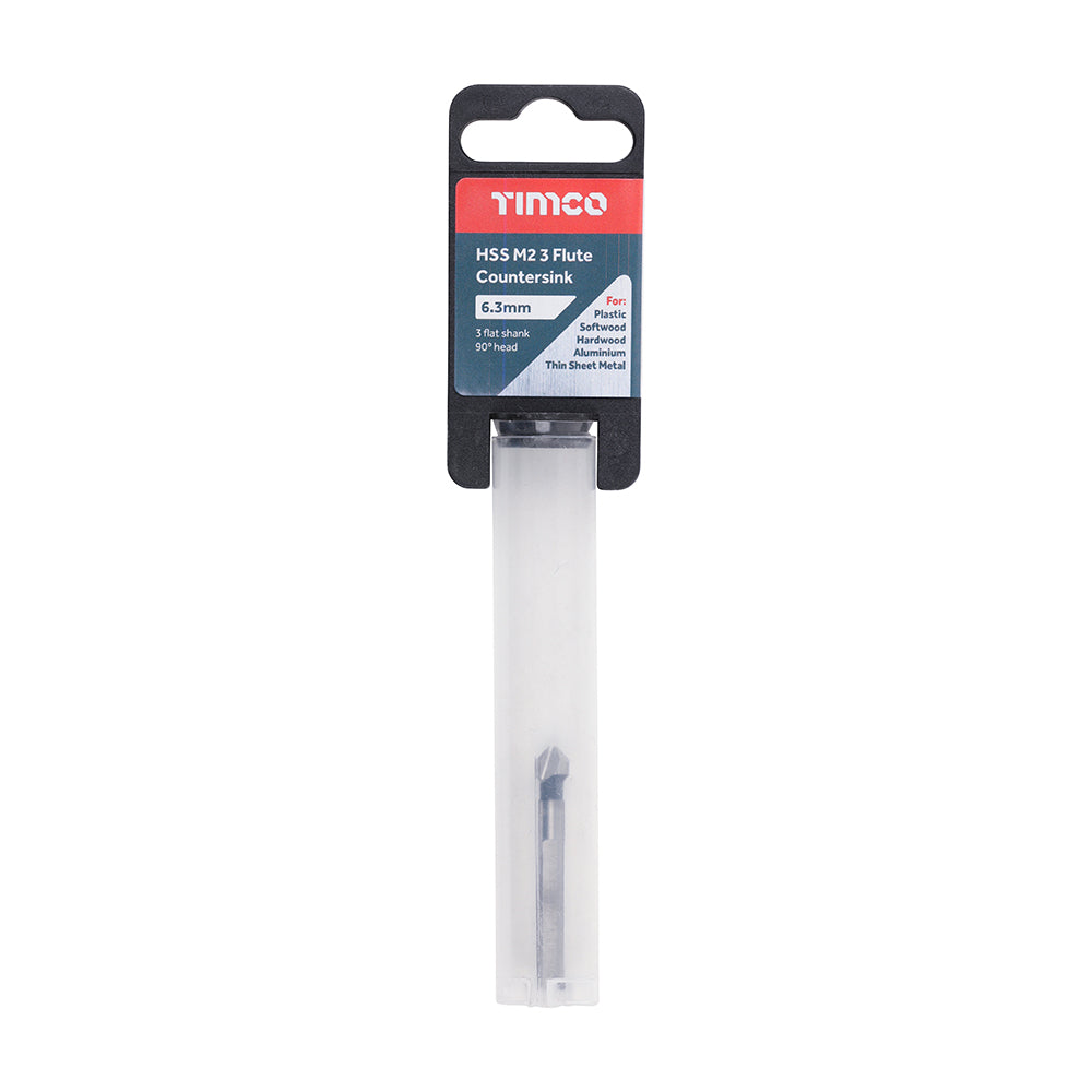 This is an image of Timco - 3 Flute Countersink 6.3mm (1 Each Tube) CS63