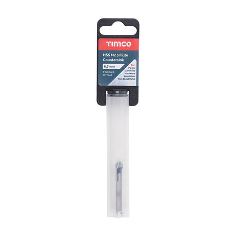 This is an image of Timco - 3 Flute Countersink 6.3mm (1 Each Tube) CS63