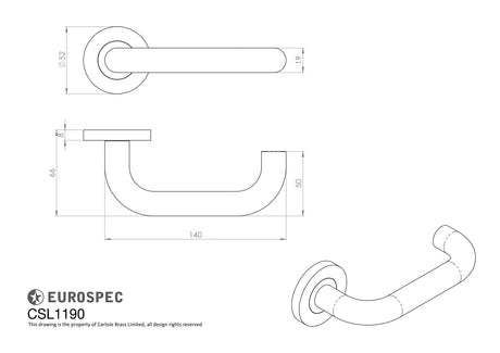 High quality image of Eurospec - Nera Safety Lever on Sprung Rose - Matt Black | Sku. csl1190mb available to order from Trade Door Handles in Kendal.