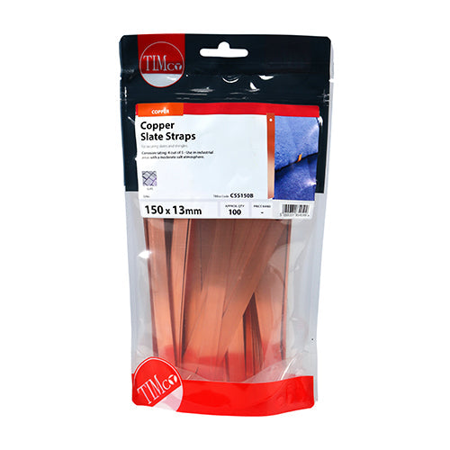 This is an image of Timco - Slate Straps - Copper 150 x 13mm (100 PCS TIMbag) CSS150B