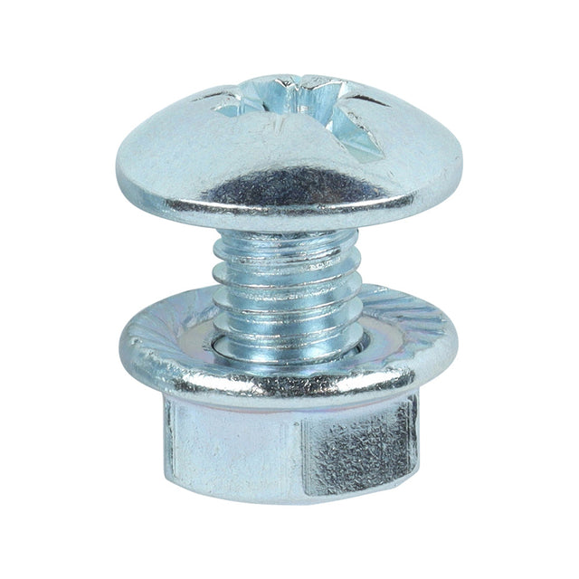 This is an image of Timco - Cable Tray Bolts with Flange Nuts - Zinc M6 x 12mm - (200 PCS Box) CTB612