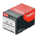 This is an image of Timco - Cable Tray Bolts with Flange Nuts - Zinc M6 x 25mm - (200 PCS Box) CTB625