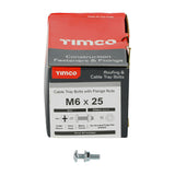 This is an image of Timco - Cable Tray Bolts with Flange Nuts - Zinc M6 x 25mm - (200 PCS Box) CTB625