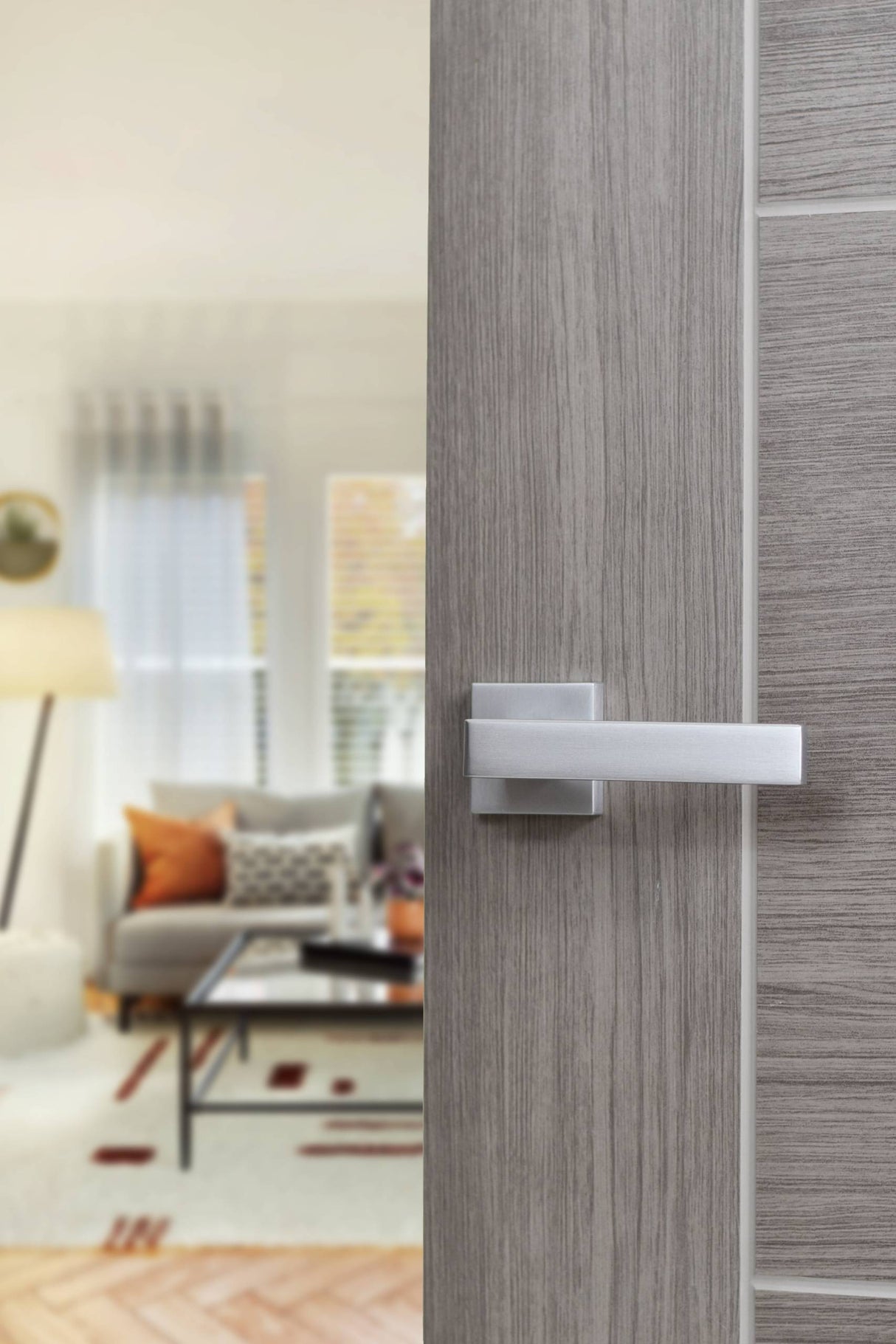 Quality image of CleanTouch Anti-Bac Euro Escutcheons on Minimal Square Rose - Satin Chrome | Sku. ctfmsesc | available from Trade Door Handles.