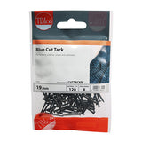 This is an image of Timco - Cut Tacks - Blue 19mm (120 Pieces TIMpac) CUTTACKP