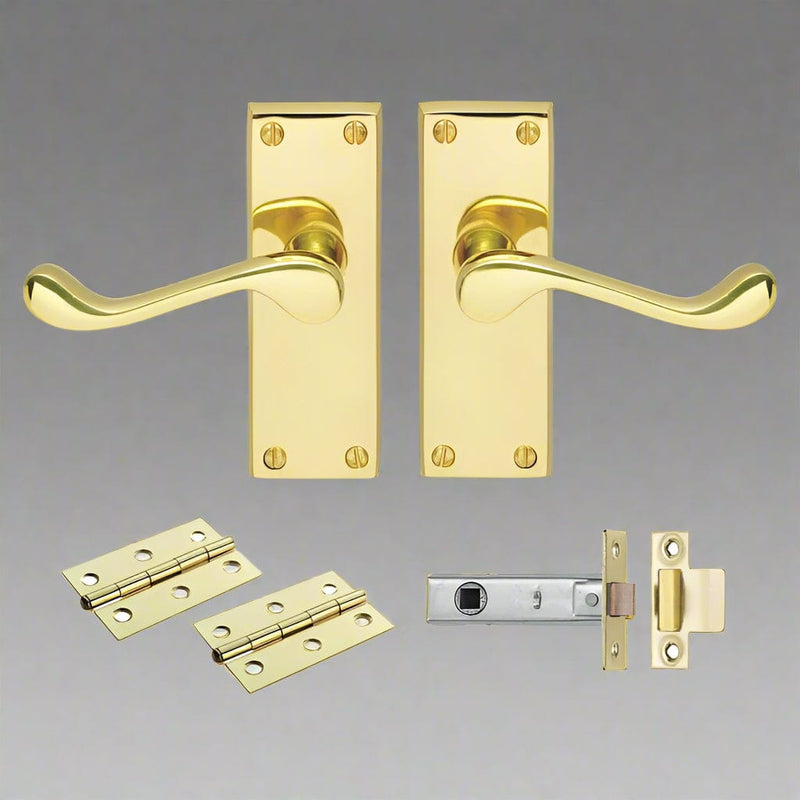 Carlisle Brass Contract Victorian Scroll Latch Pack Polished Brass Sku. gk002