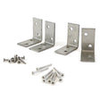 This is an image of Timco - Decking Handrail Bracket Kit - Stainless Steel 4 brackets + 16 screws (1 Each Plain Bag) DHRB