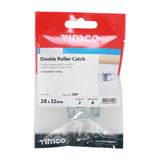 This is an image of Timco - Double Roller Catches - Zinc 28 x 32 x 1mm - (2 PCS TIMpac) DRP