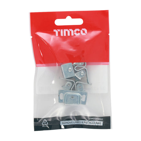 This is an image of Timco - Double Roller Catches - Zinc 28 x 32 x 1mm - (2 PCS TIMpac) DRP
