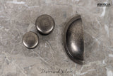 Quality image of Old English Winchester Solid Brass Cabinet Cup Pull on Concealed Fix - Distressed Silver | Sku. oec1176ds | available from Trade Door Handles.
