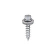This is an image of Timco - Metal Construction Thin Sheet Metal to Timber Screws - Hex - EPDM Washer - Slash Point - Exterior - Silver Organic 6.3 x 32mm - (100 PCS Box) DS32W16B