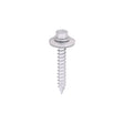 This is an image of Timco - Metal Construction Thin Sheet Metal to Timber Screws - Hex - EPDM Washer - Slash Point - Exterior - Silver Organic 6.3 x 45mm - (100 PCS Box) DS45W19B