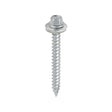 This is an image of Timco - Metal Construction Thin Sheet Metal to Timber Screws - Hex - EPDM Washer - Slash Point - Exterior - Silver Organic 6.3 x 60mm - (100 PCS Box) DS60W16B