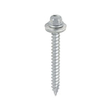 This is an image of Timco - Metal Construction Thin Sheet Metal to Timber Screws - Hex - EPDM Washer - Slash Point - Exterior - Silver Organic 6.3 x 60mm - (100 PCS Box) DS60W16B