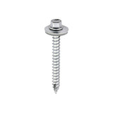 This is an image of Timco - Metal Construction Thin Sheet Metal to Timber Screws - Hex - EPDM Washer - Slash Point - Exterior - Silver Organic 6.3 x 60mm - (100 PCS Box) DS60W19B
