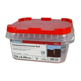 This is an image of Timco - Drive Screws - Galvanised 150 x 6.40mm (2.5 Kg TIMtub) DSN150T
