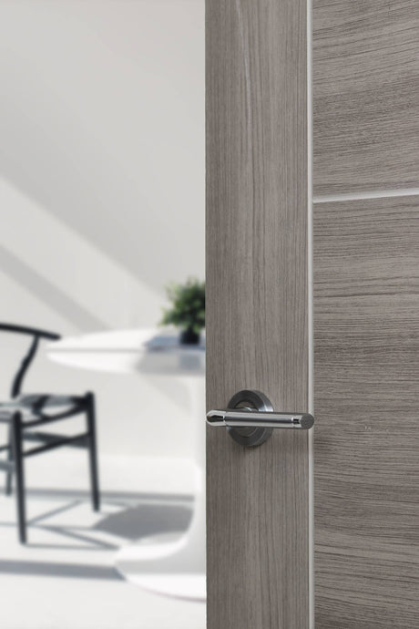 Quality image of Eco Ocean Door Handle Pack (Latch Set - 2.5" CE Latch, 4" Fire Rated Hinges x3) - Satin Chrome/Polished Chrome | Sku. adpeco40scpc3 | available from Trade Door Handles.